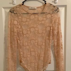 Lace long sleeve body suit